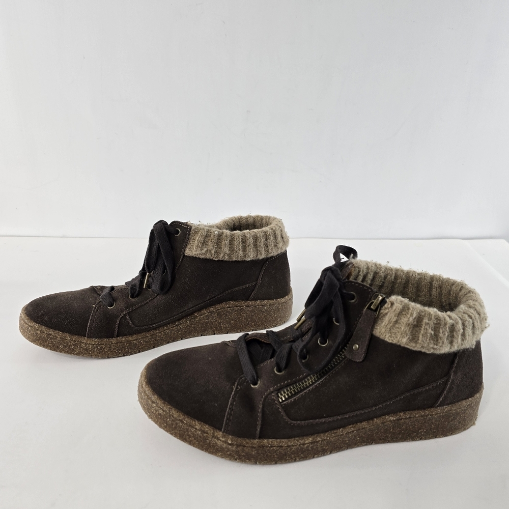 Aetrex Bonnie Arch Support Suede Ankle Sneaker Lace Up Boot Booties Size 8.5 - Picture 7 of 13